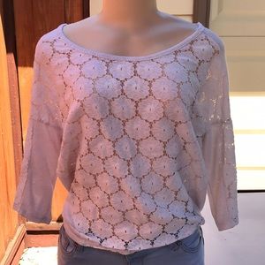 Floral stitch top